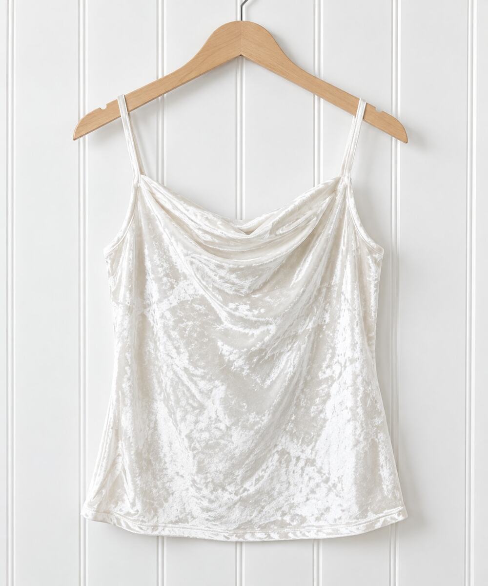 Free People Intimates Small All Night Velvet Camisole Champagne Cowl Neck
